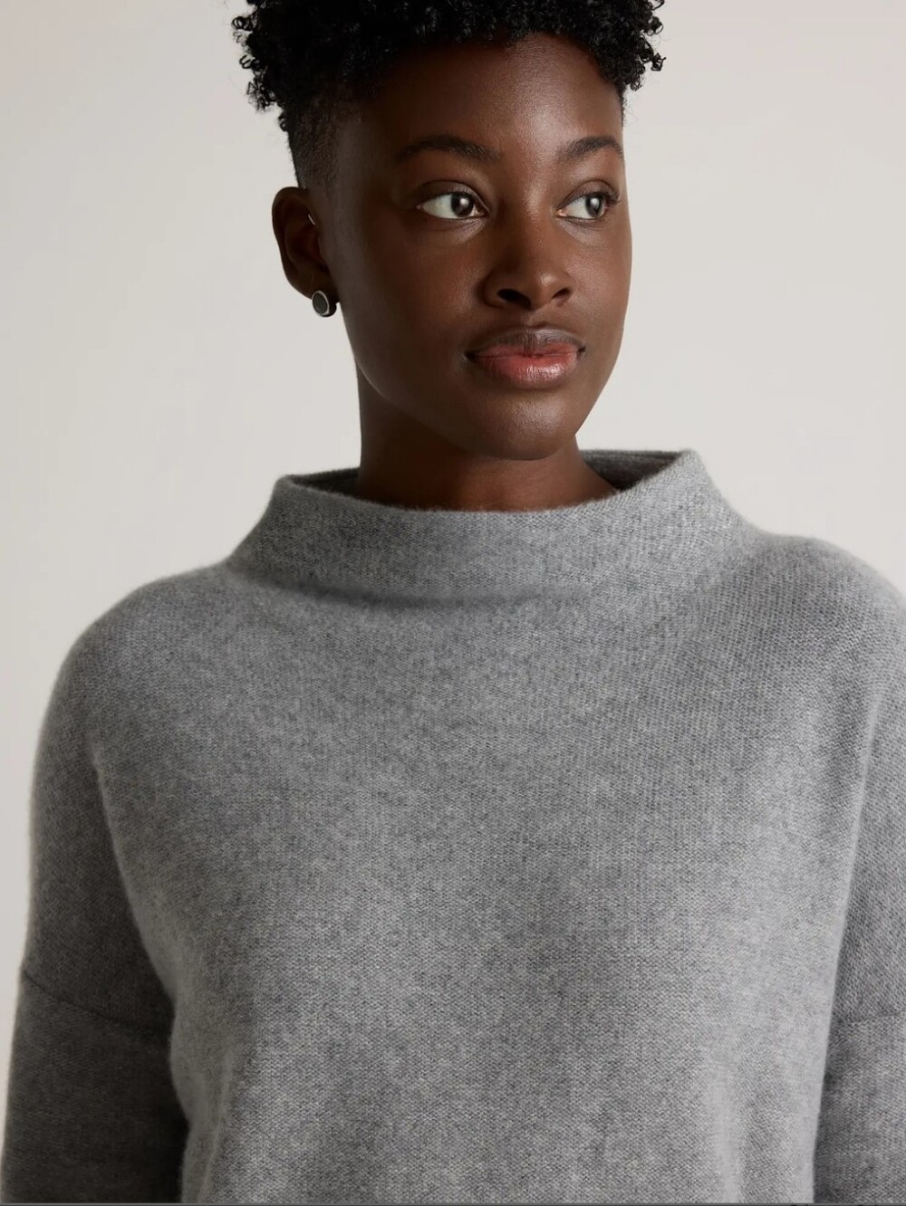 Quince 100% Mongolian Cashmere Funnel Neck Sweater Quiet Luxury Preppy Fall Sz S